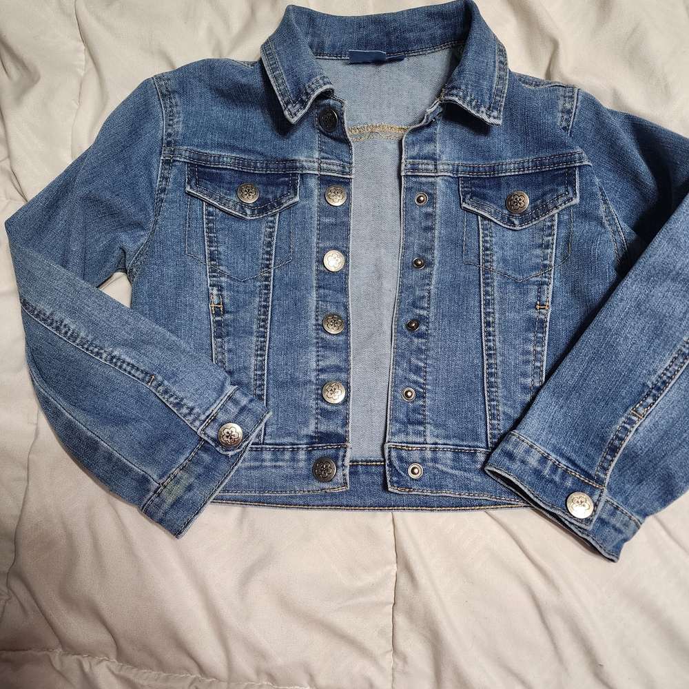 Disney Encanto Mirabel Girls Denim Cropped Jacket S IN Great Condition,see Pics.